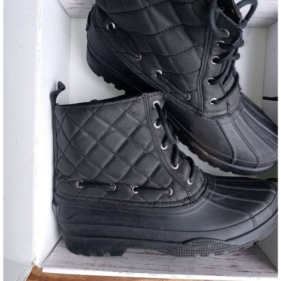 Sperrys top side womens duck boots size 9 black - Picture 2 of 6